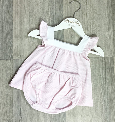 'Rosie' Pink Cotton 2 Piece - Arabella's Baby Boutique