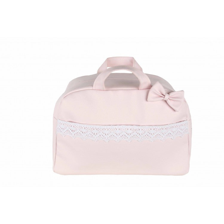 Pink Bow and Lace Baby Changing Bag