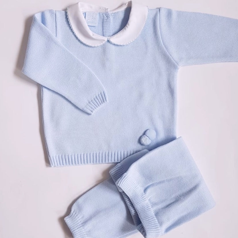 Granlei Knitted Tracksuit Baby Blue
