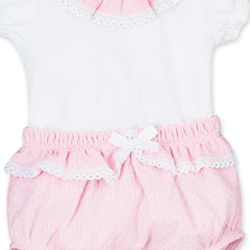 LITTLE A - Perfectly Pink Orla Jam Pant Set - White