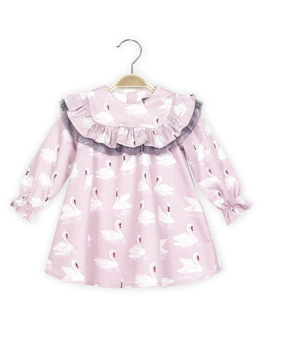 Dadati Pink Swan Girls Dress