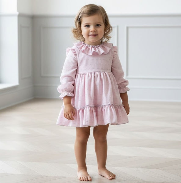 Noa Pink & Grey PomPom Dress