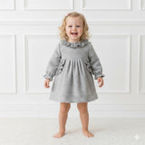 Mebi Girl's Grey Check Dress