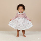 Mebi Pink Floral & Knit Dress