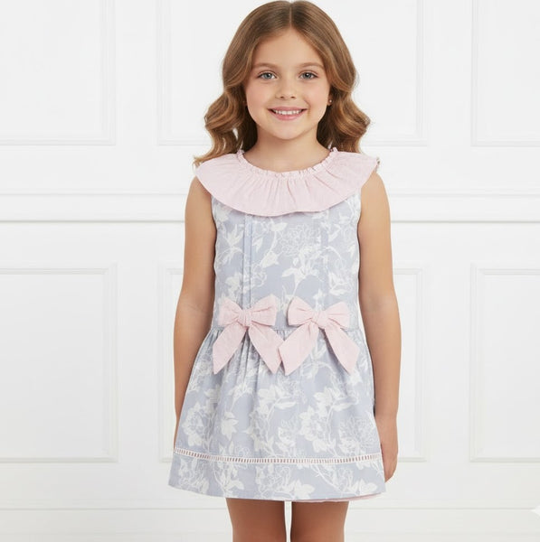 newness grey and pink bow dress spanish girls dress summer dress spanish girls boutique