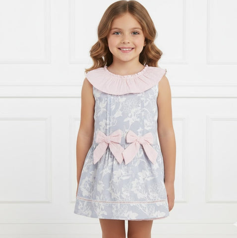 newness grey and pink bow dress spanish girls dress summer dress spanish girls boutique