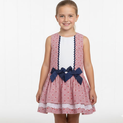 Newness Red & Navy Heart Dress