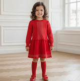 red spanish girls dress granlei knitted 
