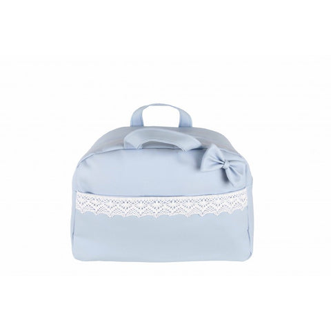 Blue Bow and Lace Baby Changing Bag - Arabella's Baby Boutique