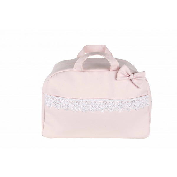Pink Bow and Lace Baby Changing Bag - Arabella's Baby Boutique