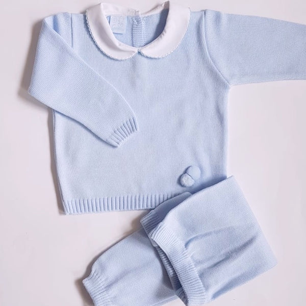 Granlei Knitted Tracksuit Baby Blue - Arabella's Baby Boutique