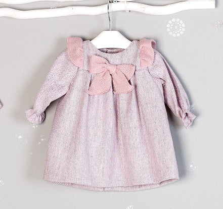 Mebi Frill & Bow Dress - Arabella's Baby Boutique