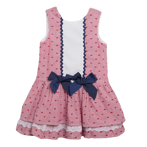 Newness Red & Navy Heart Dress - Arabella's Baby Boutique