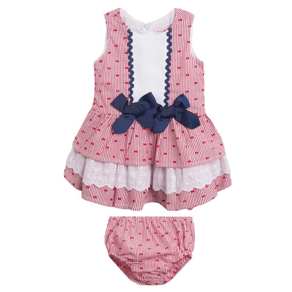 Newness Red & Navy Heart Baby Girl's Dress - Arabella's Baby Boutique