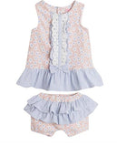 Newness Pink & Blue Flower Dress Set - Arabella's Baby Boutique