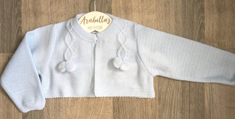'Emiliano' Baby Blue Knitted Cardigan - Arabella's Baby Boutique