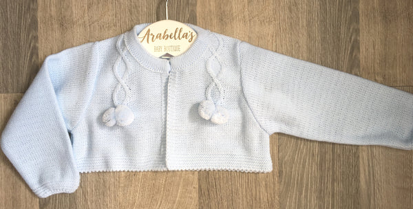 VB BY JULIANA, Knitted Cardigan with PomPoms - Arabella's Baby Boutique
