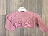 VB BY JULIANA - Dusky Pink Bow Cardigan - Arabella's Baby Boutique