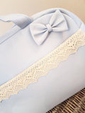 Blue Bow and Lace Baby Changing Bag - Arabella's Baby Boutique