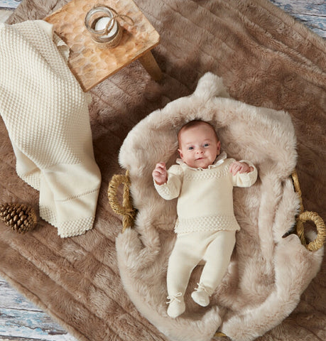 Granlei Cream Baby Knitted Set - Arabella's Baby Boutique