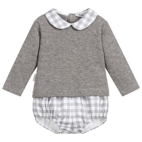 Babidu Grey Gingham Set - Arabella's Baby Boutique