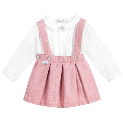 Babidu Pink & White Skirt Set - Arabella's Baby Boutique