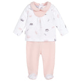 Babidu White & Pink Crown 2 Piece Outfit - Arabella's Baby Boutique