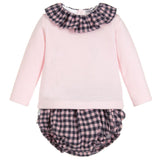 Babidu Pink & Gingham 2 Piece Outfit - Arabella's Baby Boutique