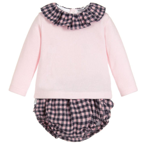 Babidu Pink & Gingham 2 Piece Outfit - Arabella's Baby Boutique