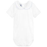 Babidu White and Baby Blue Body with Peter Pan Collar - Arabella's Baby Boutique