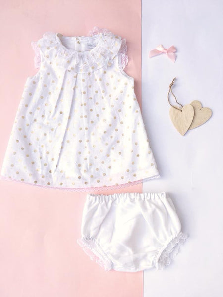 'Milly' White & Gold 2 Piece - Arabella's Baby Boutique