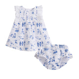 'Beau' Jam pant set, Blue & White - Arabella's Baby Boutique