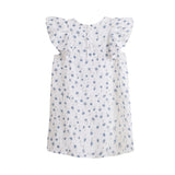 'Summer' White and Blue Girl's Floral Dress - Arabella's Baby Boutique