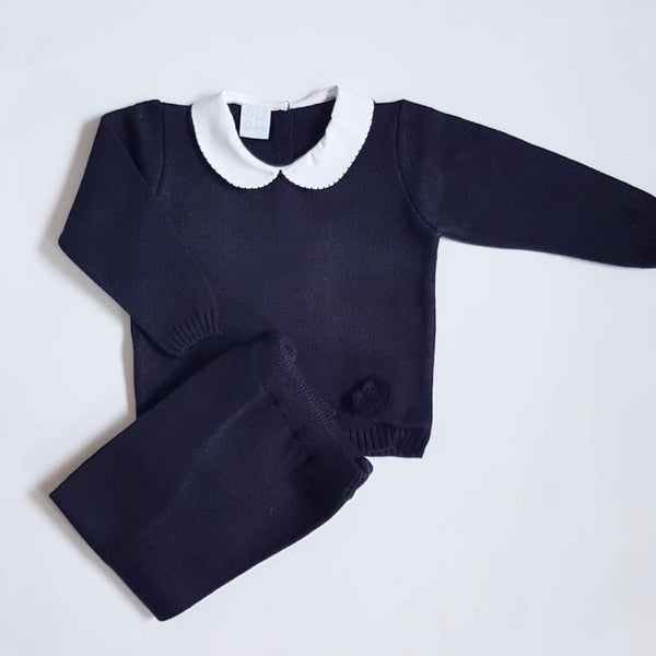 Granlei Knitted Tracksuit Navy - Arabella's Baby Boutique