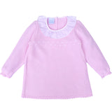 Granlei Pink Knitted Dress with Frill Collar - Arabella's Baby Boutique