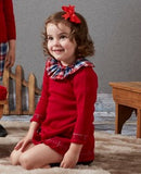 Granlei Red Knitted Dress with Tartan Collar - Arabella's Baby Boutique