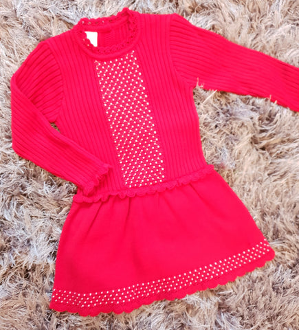 Granlei Red Knitted Dress - Arabella's Baby Boutique