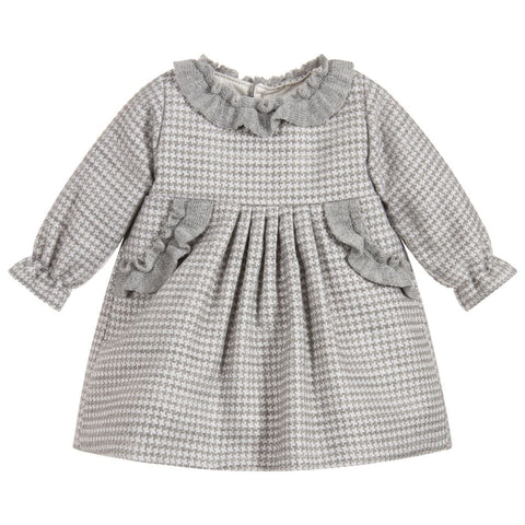 Mebi Girl's Grey Check Dress - Arabella's Baby Boutique