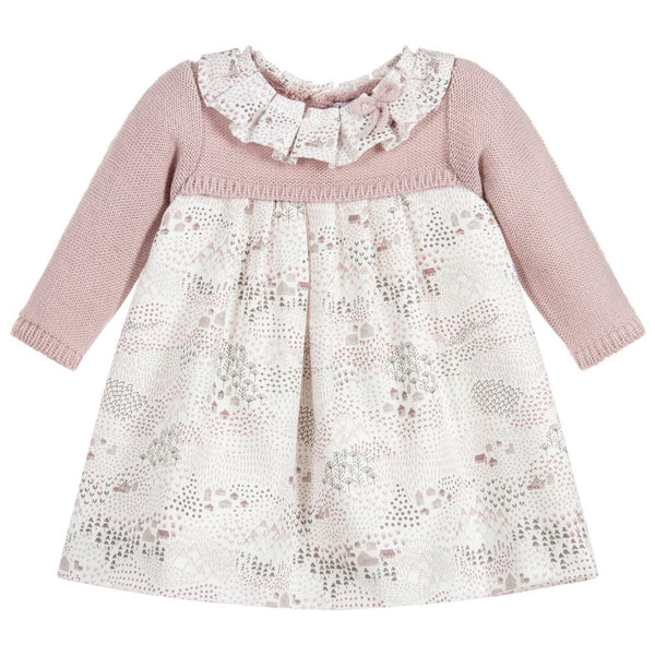 Mebi Pink Floral & Knit Dress - Arabella's Baby Boutique