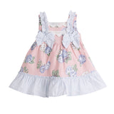 'Charlotte' Pink & Blue Baby Girl's Dress - Arabella's Baby Boutique