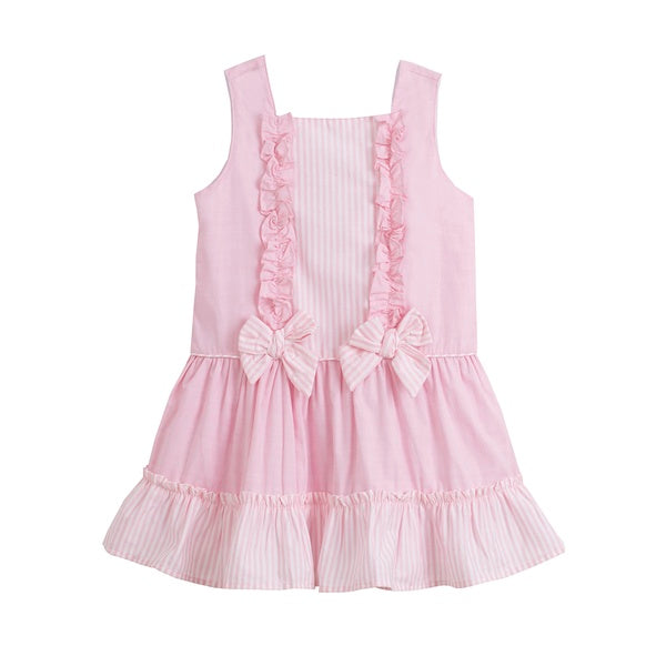 'Amy' Pink Cotton Dress - Arabella's Baby Boutique