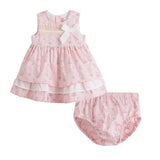 'Alex' Baby Girl's Dress Set in Pink Floral - Arabella's Baby Boutique