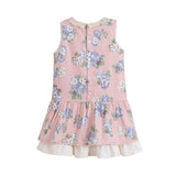 'Marta', Baby pink & Blue Drop Waisted Dress - Arabella's Baby Boutique