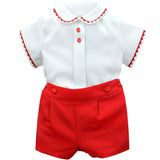 BabyFerr Red & White Short Set - Arabella's Baby Boutique