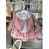 'Dolce-Pink' Baby Knitted 3 Piece Outfit - Arabella's Baby Boutique