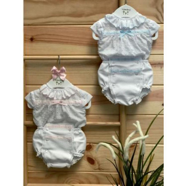 'Kelsie' Cotton Jam Pant set in Pink or Blue - Arabella's Baby Boutique