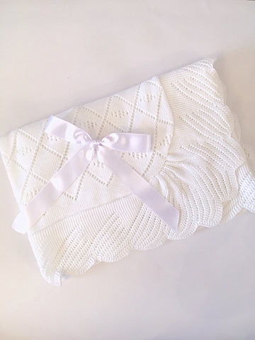 White Baby Blanket - Arabella's Baby Boutique